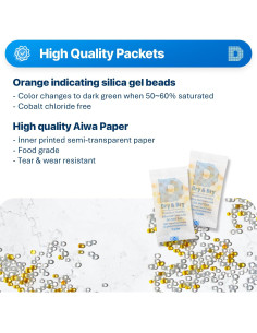 Secante de Gel de Sílice Naranja 1g - 50 Paquetes para Alimentos 2