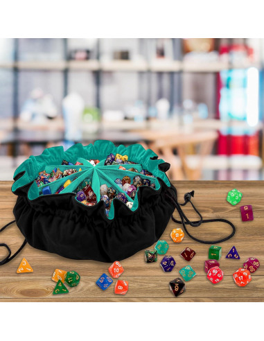 Bolsa Grande para Dados SIQUK 300 Dados Negro y Cian