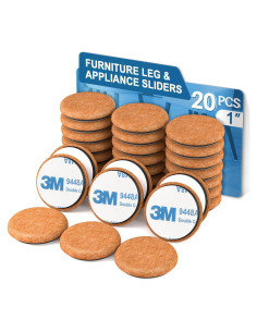 Deslizadores de Muebles de Fieltro RUSIDO 25 mm 20pcs Adhesivo 3M