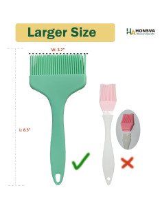 Brocha de Silicona Honsva 21.6 cm Resistente al Calor Verde Menta 2