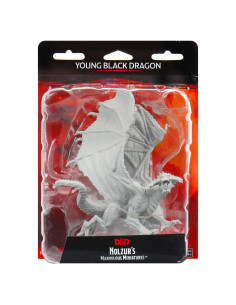 Miniatura D&D Nolzur Joven Dragón Negro 20x12x15cm