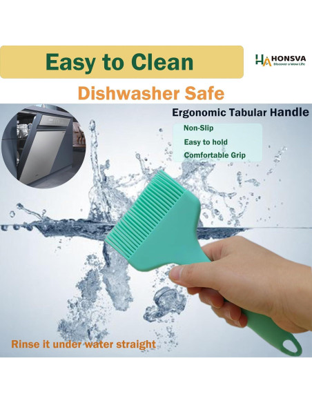 Brocha de Silicona Honsva 21.6 cm Resistente al Calor Verde Menta