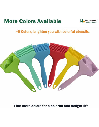 Brocha de Silicona Honsva 21.6 cm Resistente al Calor Verde Menta
