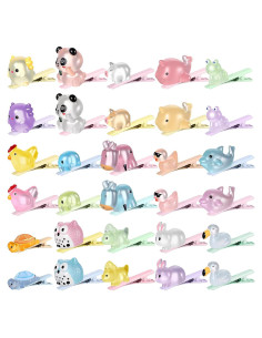 30 Clips de Pelo Mini Animales Brillantes Luinabio
