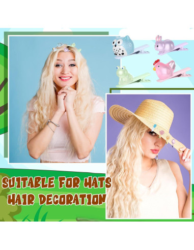 30 Clips de Pelo Mini Animales Brillantes Luinabio