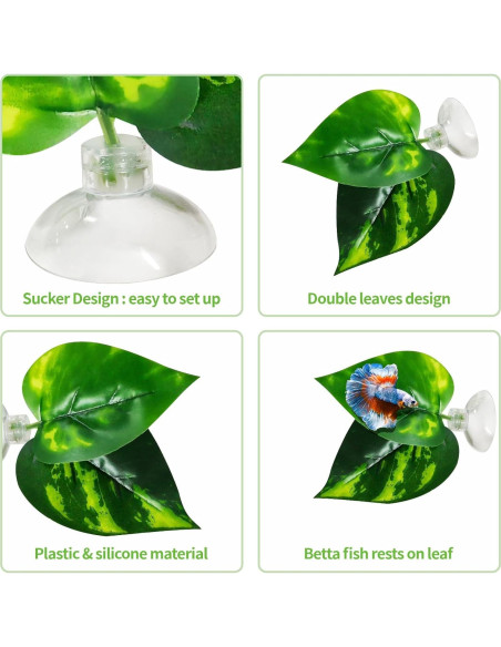 Hamaca para Peces Betta Moonorange - 3 Almohadillas de Hoja