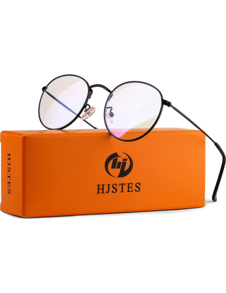 Gafas Redondas Bloqueadoras de Luz Azul HJSTES - Metal Retro