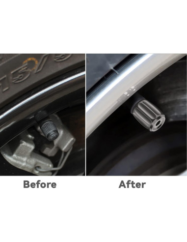 4 Tapones de Válvula de Neumático AVERZELLA Hexagonales Negros