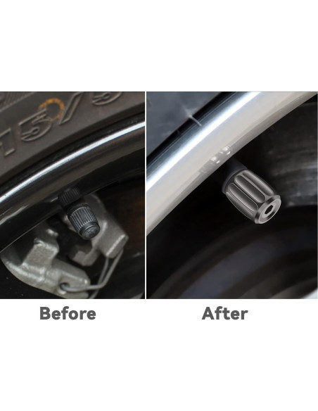 4 Tapones de Válvula de Neumático AVERZELLA Hexagonales Negros