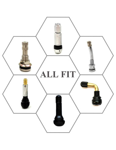 4 Tapones de Válvula de Neumático AVERZELLA Hexagonales Negros