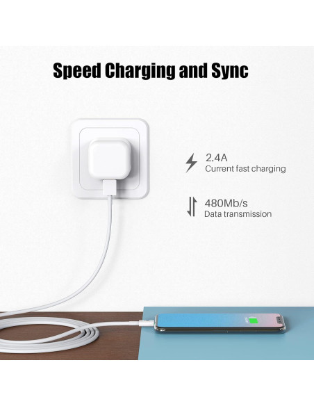 Cable de Carga Rápida PGQBS Lightning a USB 1.83m 3Pack Cable de Carga Rápida PGQBS Lightning a USB 1.83m 3Pack