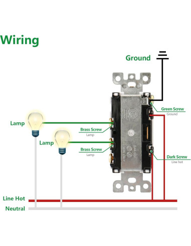 Interruptor de Luz Doble Palanca Wengart 15A 120V Paquete 2
