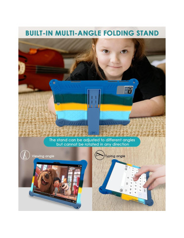 Funda de Silicona DETUOSI para Tableta 10.1" con Correa y Lápiz