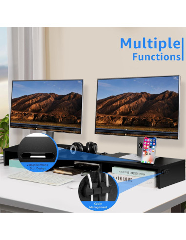 Soporte Doble para Monitor La Jaco Ajustable Negro 108 cm