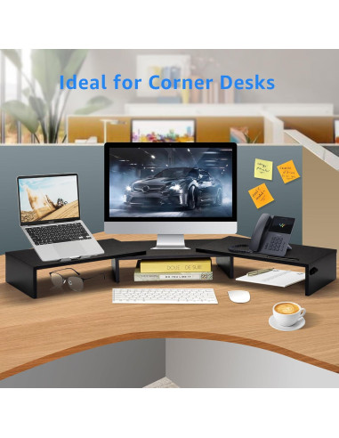 Soporte Doble para Monitor La Jaco Ajustable Negro 108 cm