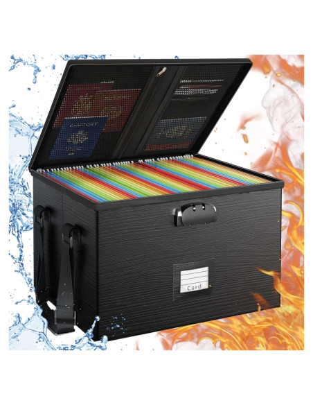 Caja de Archivos a Prueba de Fuego ROSONG 10L Negra