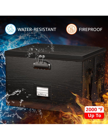 Caja de Archivos a Prueba de Fuego ROSONG 10L Negra