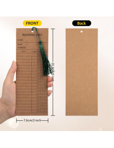 100 Marcadores de Lectura con Borlas Fuceury 7.6x20.3cm Marrón 2