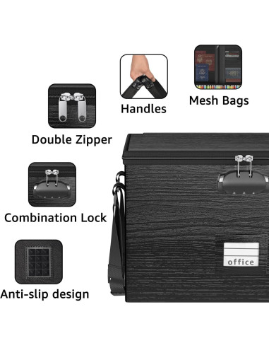 Caja de Archivos a Prueba de Fuego ROSONG 10L Negra
