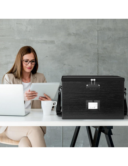 Caja de Archivos a Prueba de Fuego ROSONG 10L Negra