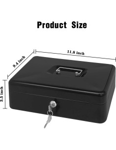 Caja de Dinero de Acero PACOLO con Cerradura de Llave 30 cm 2