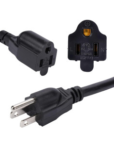 Divisor de Cable de Extensión 3 Salidas SJT 16AWG 1M Negro 2