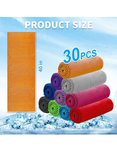 30 Toallas Enfriadoras LUYI Microfibra 101.6x30.5cm para Deportes 2