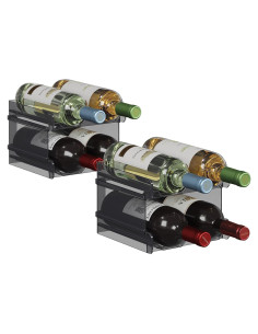 Soporte Apilable para 8 Botellas de Vino Lifewit Negro