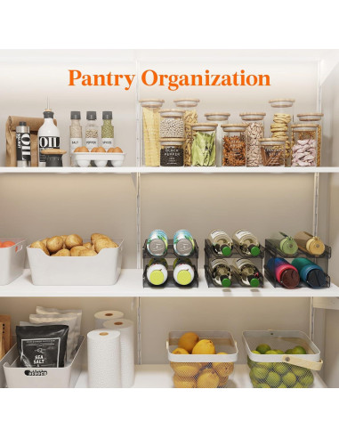 Soporte Apilable para 8 Botellas de Vino Lifewit Negro