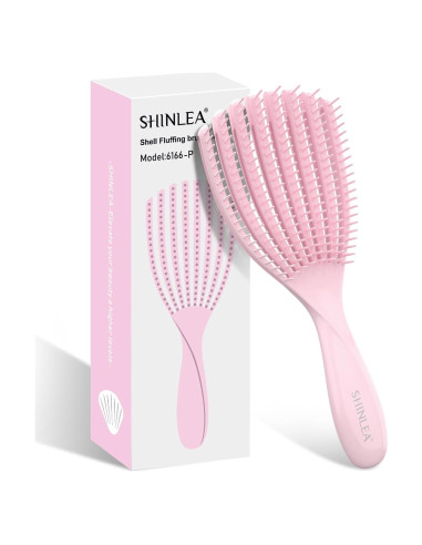 Cepillo Desenredante SHINLEA para Cabello Rizado - Rosa