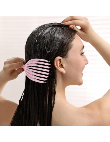 Cepillo Desenredante SHINLEA para Cabello Rizado - Rosa