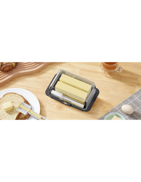 Plato para Mantequilla con Cuchara Arswin - Grande Negro