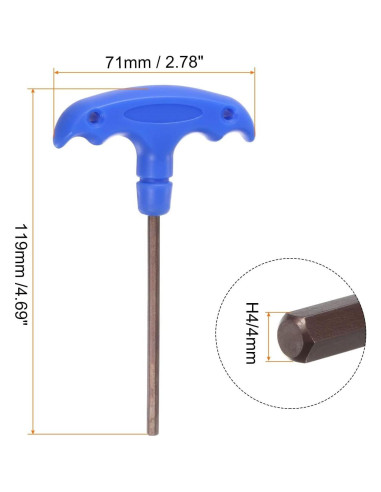 Llave Hexagonal T TOP-VIGOR 4mm Acero S2 2Pcs