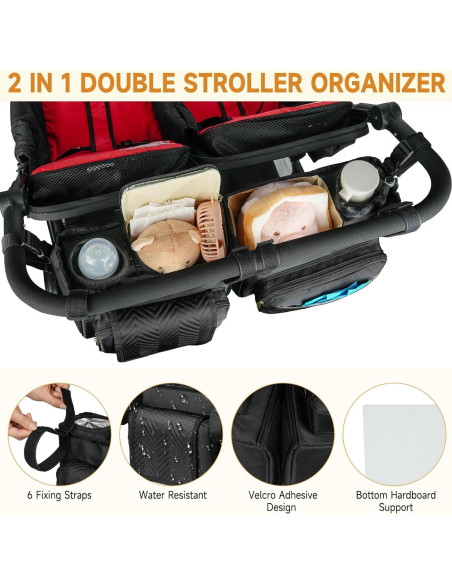 Caddy Organizador para Cochecito Doble Bob Duallie y Baby Jogger