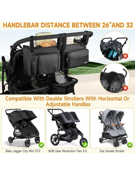 Caddy Organizador para Cochecito Doble Bob Duallie y Baby Jogger
