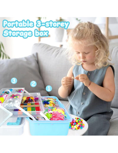 Kit de Manualidades BNUZEIYI 3000 Piezas para Niños Azul