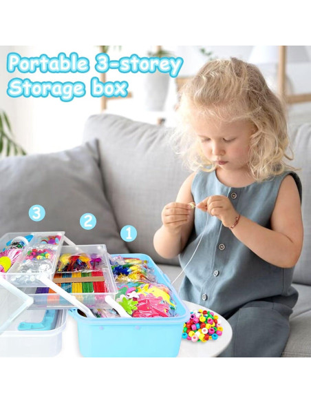 Kit de Manualidades BNUZEIYI 3000 Piezas para Niños Azul