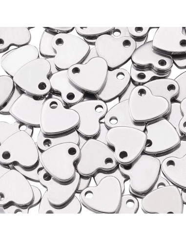 Colgantes de Corazón 304 Acero Inoxidable Pandahall 10x9mm