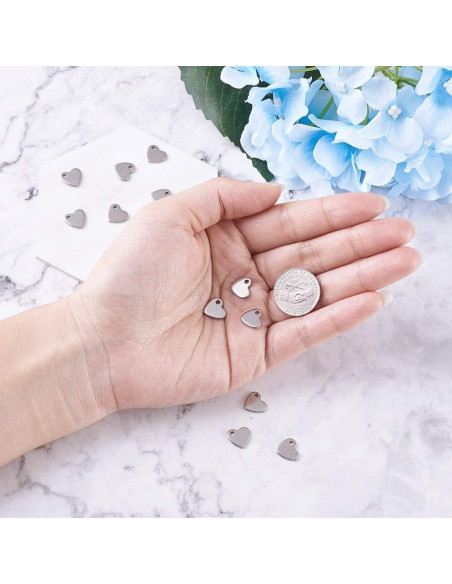 Colgantes de Corazón 304 Acero Inoxidable Pandahall 10x9mm