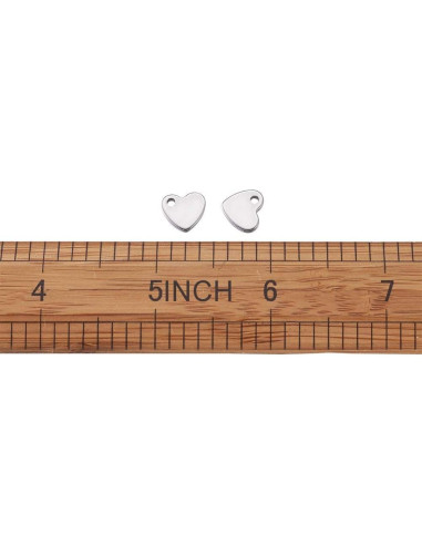 Colgantes de Corazón 304 Acero Inoxidable Pandahall 10x9mm