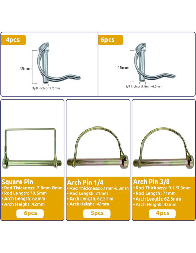 Kit de Pasadores y Clips para Remolque 232 Piezas PINAILER