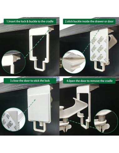 12 Cerraduras de Gabinete Vmaisi Seguridad Niños Adhesivo