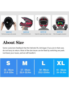 Casco de Motocross CUTEY 125JD para Niños Rosa Pequeño 2