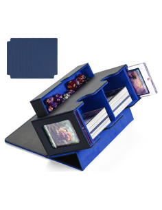 Caja de Deck PUKYO para MTG y Yu-Gi-Oh, 320+ cartas, Negro/Azul