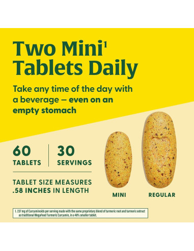 Suplemento de Cúrcuma Curcumina MegaFood 60 Mini Tabletas