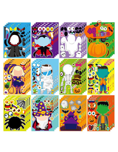 Calcomanías de Halloween DUJAA 48 Piezas para Niños