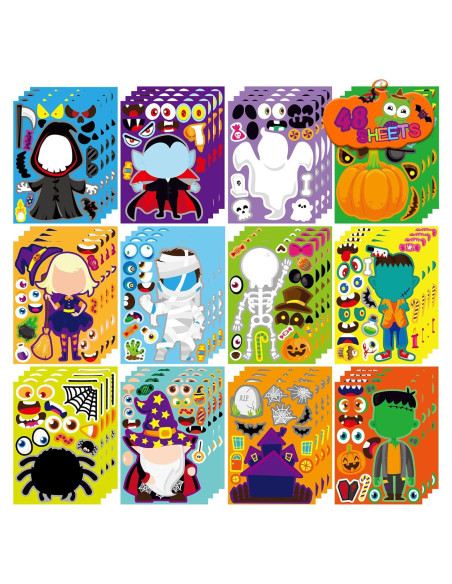 Calcomanías de Halloween DUJAA 48 Piezas para Niños