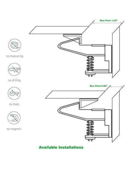12 Cerraduras de Gabinete Vmaisi Seguridad Niños Adhesivo
