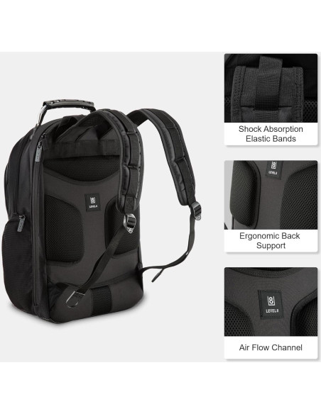 Mochila para Laptop LEVEL8 15.6" Unisex Negra - Acolchada