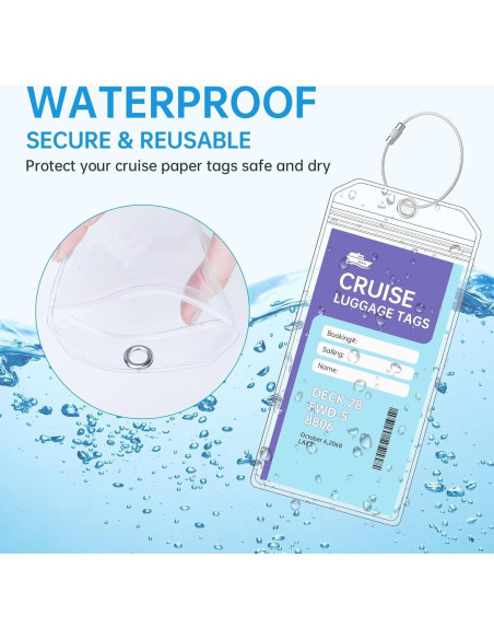 Etiquetas de Equipaje Teskyer Pack de 3 Impermeables para Cruceros